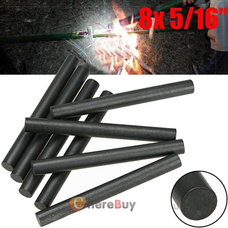 Packs of 8 Ferrocerium 5/16″ Flint Fire Starter Survival Camping Rods
