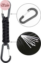 Paracord Keychain Carabiner Clip, D Ring Lanyard Hanger Stroller Hook for Water