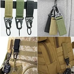 Set of 2 Nylon Tactical Carabiner Webbing Belt Backpack Clips Hook -Camping Gear