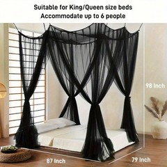 Black Gothic Mosquito Net for Full, Queen & Oversized Beds