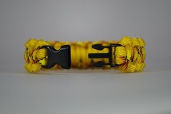 550 Paracord Survival Bracelet Cobra Yellow/Explode «Made in the USA»