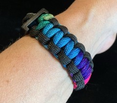 Set Of 2 Neon Colored Parachute Cord Bracelets 7.25” & 8.25”