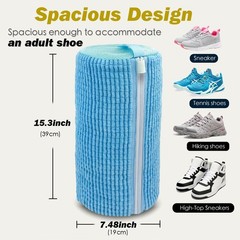 Shoe Washing Machine Bag,Laundry Bag 12.07 liters, Blue,Long-pile,2PC