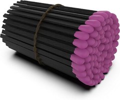 ZIKANI Black Stick Pink Tip Matches 4 Inch Refill for Cloche Jar 200 pcs