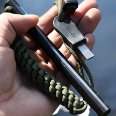 1/2 X 6 Inch Survival Drilled Flint Steel Fire Starter Ferrocerium Rod Kit with