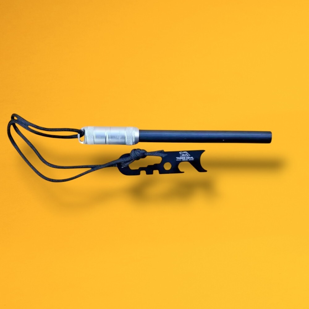 Ferrocerium Ferro Rod Flint Fire Starter Waterproof Aluminium + Extra large Rod