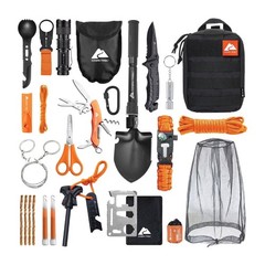 21-Piece Deluxe Outdoor Survival Kit with Flashlight Knife Fire Starters Camping