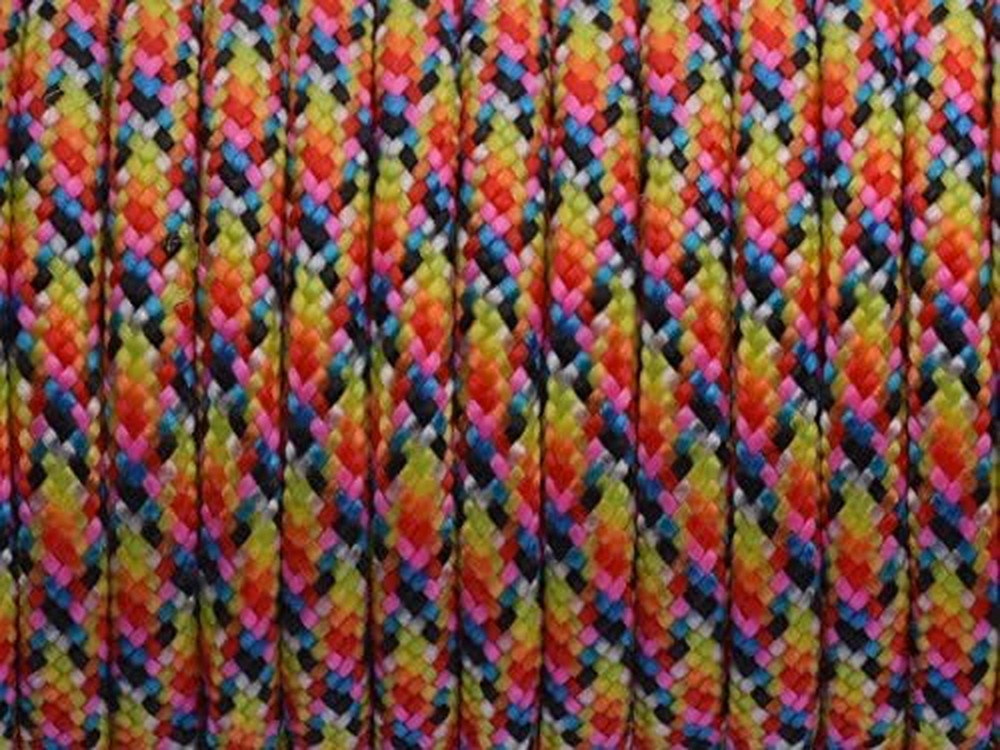 7 Strand Core 550lb Paracord Parachute Type III-100ft (Bright Rainbow 77#) | Cor