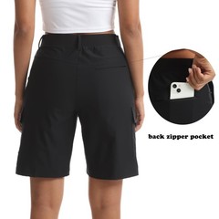 Yoglegins Women’s Lightweight Hiking Cargo Shorts for Running Large, Black