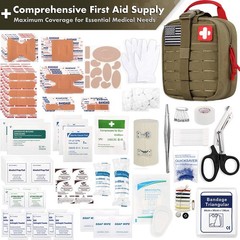 EVERLIT Survival Upgraded First Aid Kit 161 Piece Set, Coyote Brown
