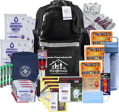 First My Family All-In-One Premium 2-Person Emergency Survival Kit | Hurricane &
