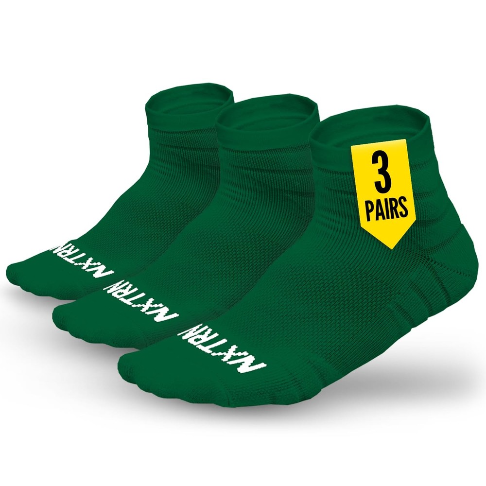 NXTRND 3 Pairs Compression Running Socks for Men, Large, Dark Green (3 Pairs)