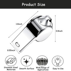 100 Pcs Stainless Steel Whistle W Lanyard, Sports Whistles for Adults, Metal