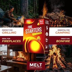 160 Eco-Friendly Fire Starter Squares – Water Resistant for Reliable Lighting
