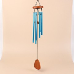 1Pc Classic 6 Tubes Aluminum Pipe Wind Chimes With Hook And Wooden Hanging Tag