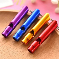 4PCS Aluminum Emergency Whistle Keychain Loud Survival Camping Safety Set