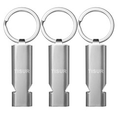 Loud Emergency Whistles,130db+ Lifeguard Safety Whistle Stainless (3-pack)
