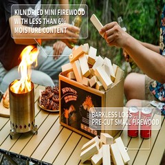 Mini Fire Stick Wood with 12pcs Fire Starters,3.5″ Lengths Kiln Dried Pine Sm…