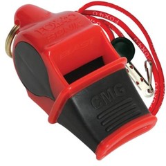 RED/BLACK Fox 40 SONIK BLAST CMG Whistle Official Coach Safety – FREE LANYARD