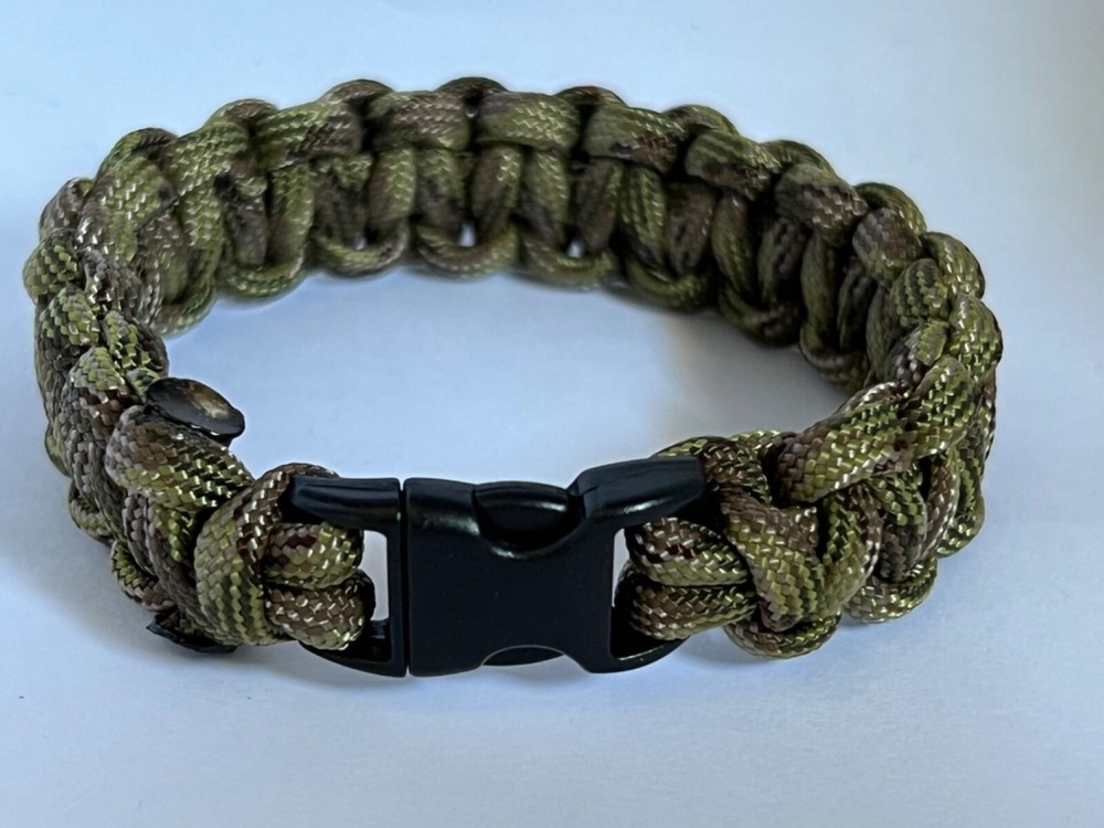 Green and Brown Camo Paracord Bracelet – made in USA