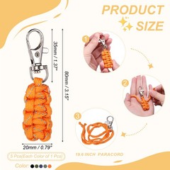 Paracord Zipper Pull, Reflective Zipper Pulls Replacement 5 Pcs & 5 Colors