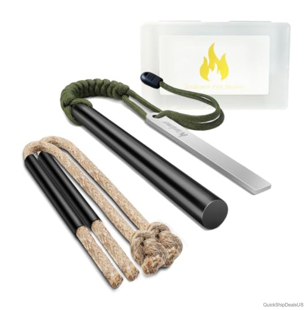 The Professional Ferro Rod Fire Starter Kits Including a 5 Ferro Rod and Two 12