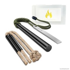 The Professional Ferro Rod Fire Starter Kits Including a 5 Ferro Rod and Two 12