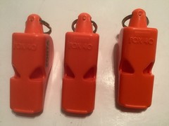 Lot of 3 Zonta Fox 40 Classic Safety Pealess Whistles Non-Over Blow