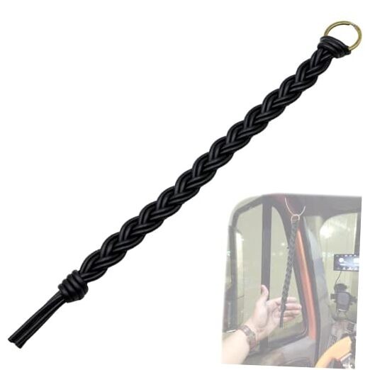 Air Horns Pull Cord – 14.5″ Heavy Duty Braided Synthetic Leather Black