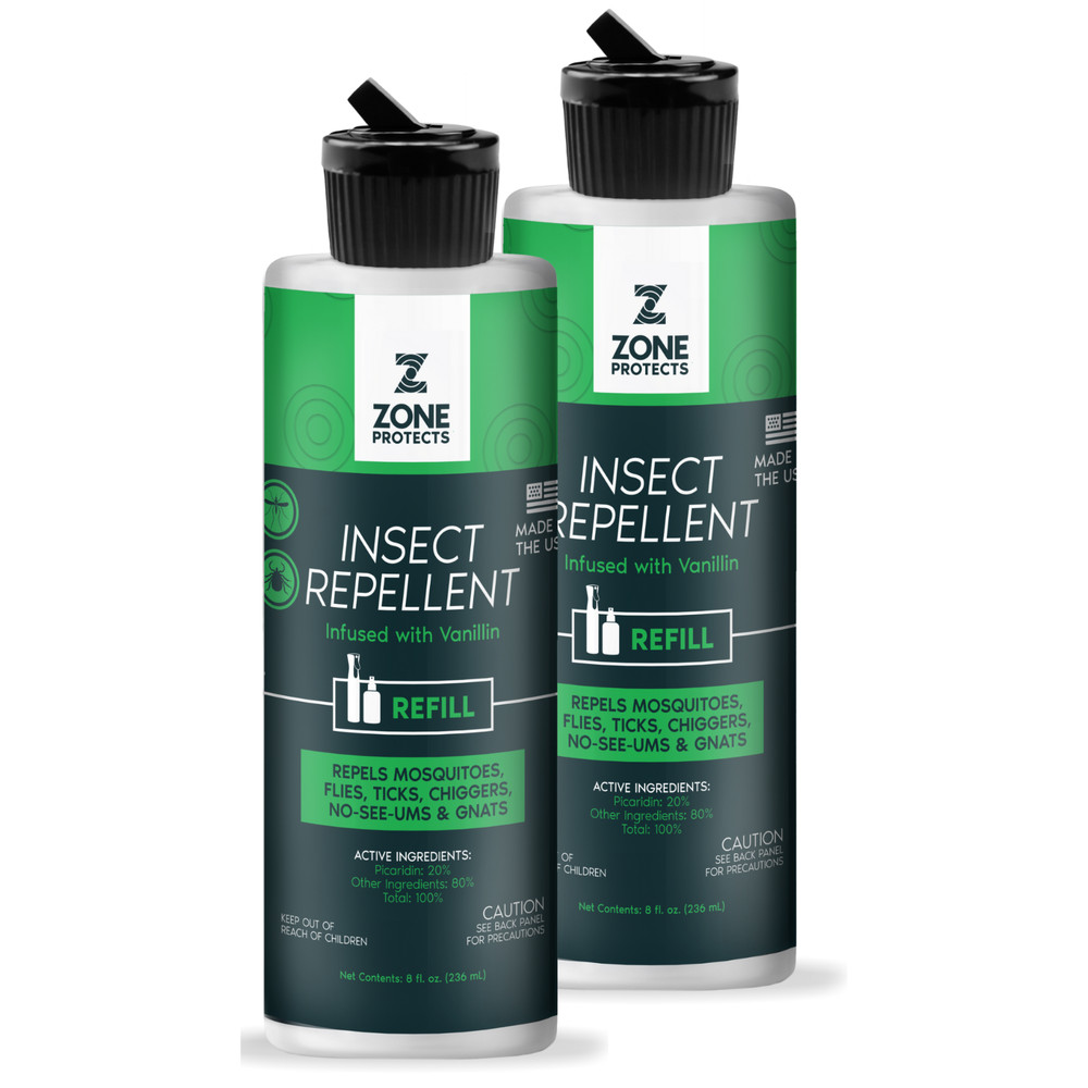 Zone Protects Scented Picaridin Insect Repellent 8oz Refill Twin Pack