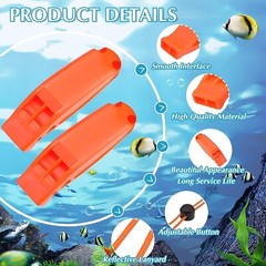 6Pcs/set Safety Whistle Marine Whistle Plastic Whistles w/ Lanyard for Emergency