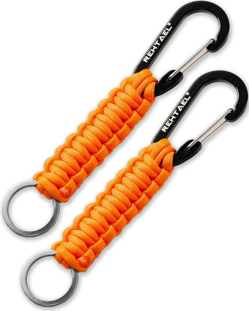 Carabiner Key Chain, Braided Paracord Rope Keychain Clip, Heavy Duty Keychain La