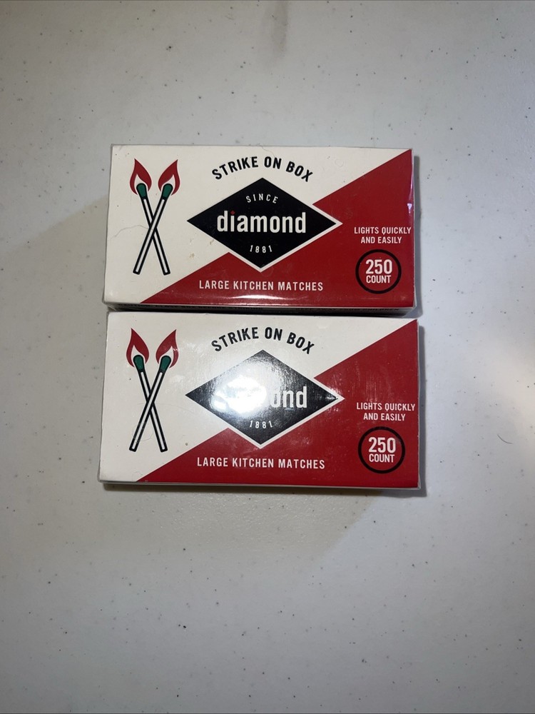 Diamond Large Kitchen Matches 250 Count NEW SEALED 2 Pack