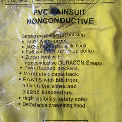 DuraWear PVC Rainsuit – Nonconductive – Yellow – 5XL – Jacket,Pants,Hood (B 31)