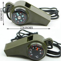 Multifunctional 3 in1 Emergency Survival Gear Whistle Compass Thermometer wit…