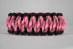 550 Paracord Survival Bracelet King Cobra Black/Pink/Pink Camo «Made in the USA»