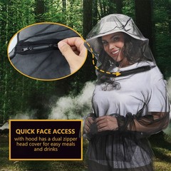 Adults Mosquito Suits Mesh Net Bug Hooded Jacket Pant for Fishing Hiking Camping