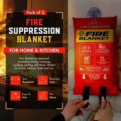 2 x Mart Cobra Fire Blanket for Home and Kitchen Safety Fiberglass 40” x 40”