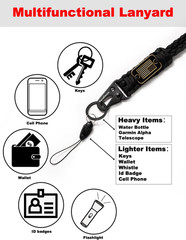 Heavy Duty Key Lanyard W/Cool USA Flag for Keys Mens, Durable Braided Paracord L