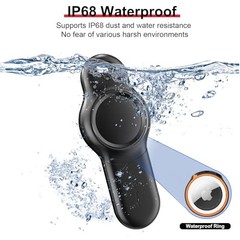 Waterproof Apple AirTag Holder With Emergency Whistle, Airtag Keychain Black