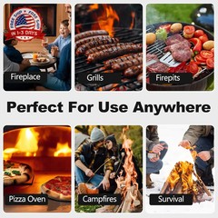 110 Pcs Fire Starter – Natural Fire Starters for Fireplace, Pellet Stove, BBQ, P