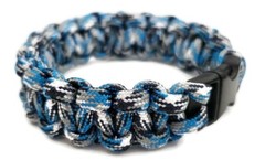 Paracord Bracelet 550 Black Tactical 3/8″ Buckle (Glacier Camo) Hand Made