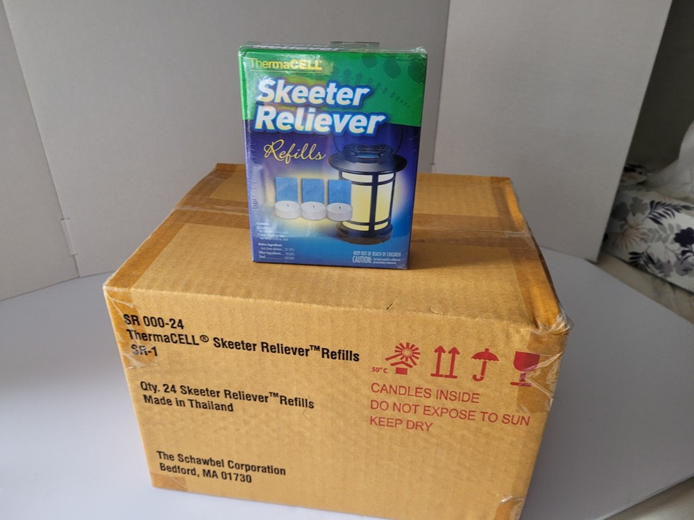 ThermaCell Skeeter Reliever REFILLS 24 packs of 3 One Case refill pads & candles