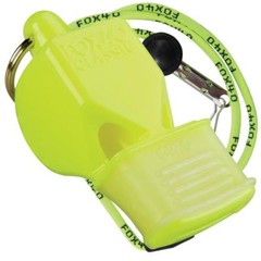 NEON YELLOW Fox 40 Classic CMG Whistle Official Coach Safety Rescue FREE LANYARD