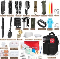 Lightweight 238-Pc Emergency Kit with First Aid & Tactical Gear for Outdoors