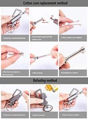 Permanent Match with Bottle Opener Metal Keychain Lighter, Reusable Waterproof