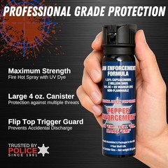 Splatter Stream Pepper Spray for Self Defense, 4 Stream Pepper Spray & Holster