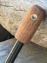 3/8″ Walnut Ferrocerium Rod with Round Handle and Stainless Lanyard Hole