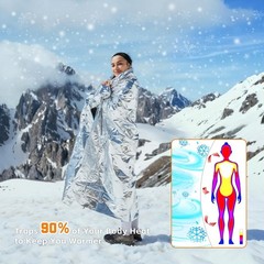 24 Pack Mylar Emergency Blankets – Thermal Survival Space Blankets for Camping,