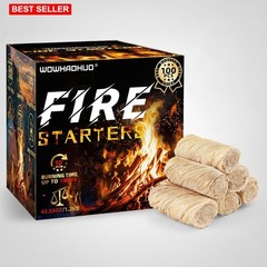 Fire Starter 100Pcs Waterproof Natural Wood Wool Indoor Outdoor Camping Grill
